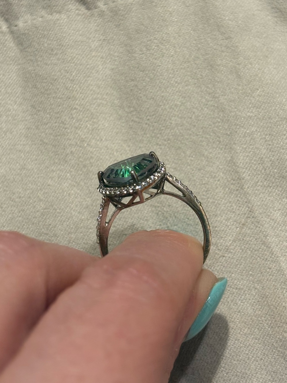 ‘Northern Lights’ Halo Sterling Silver Ring - Picture 6 of 8